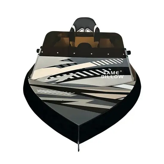 Barco Kart electric water go-kart by TAME BILLOW, featuring a sleek carbon fiber body, high-performance battery, and eco-friendly design for fun water sports adventures.