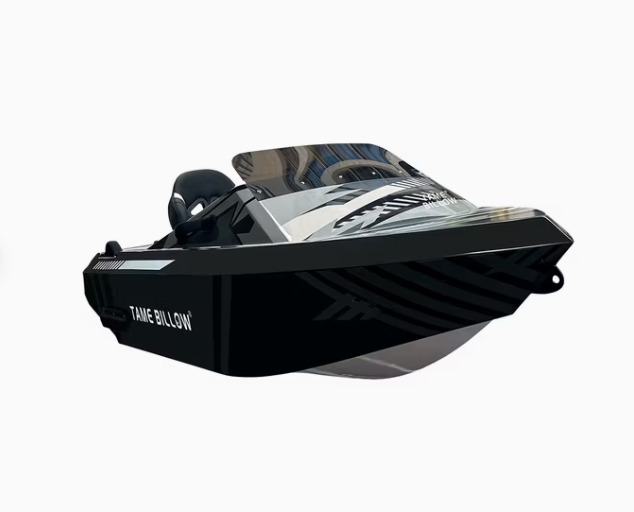 Barco Kart electric water go kart by TAME BILLOW, featuring a sleek carbon fiber body, high performance battery, and eco friendly design for fun water sports adventures